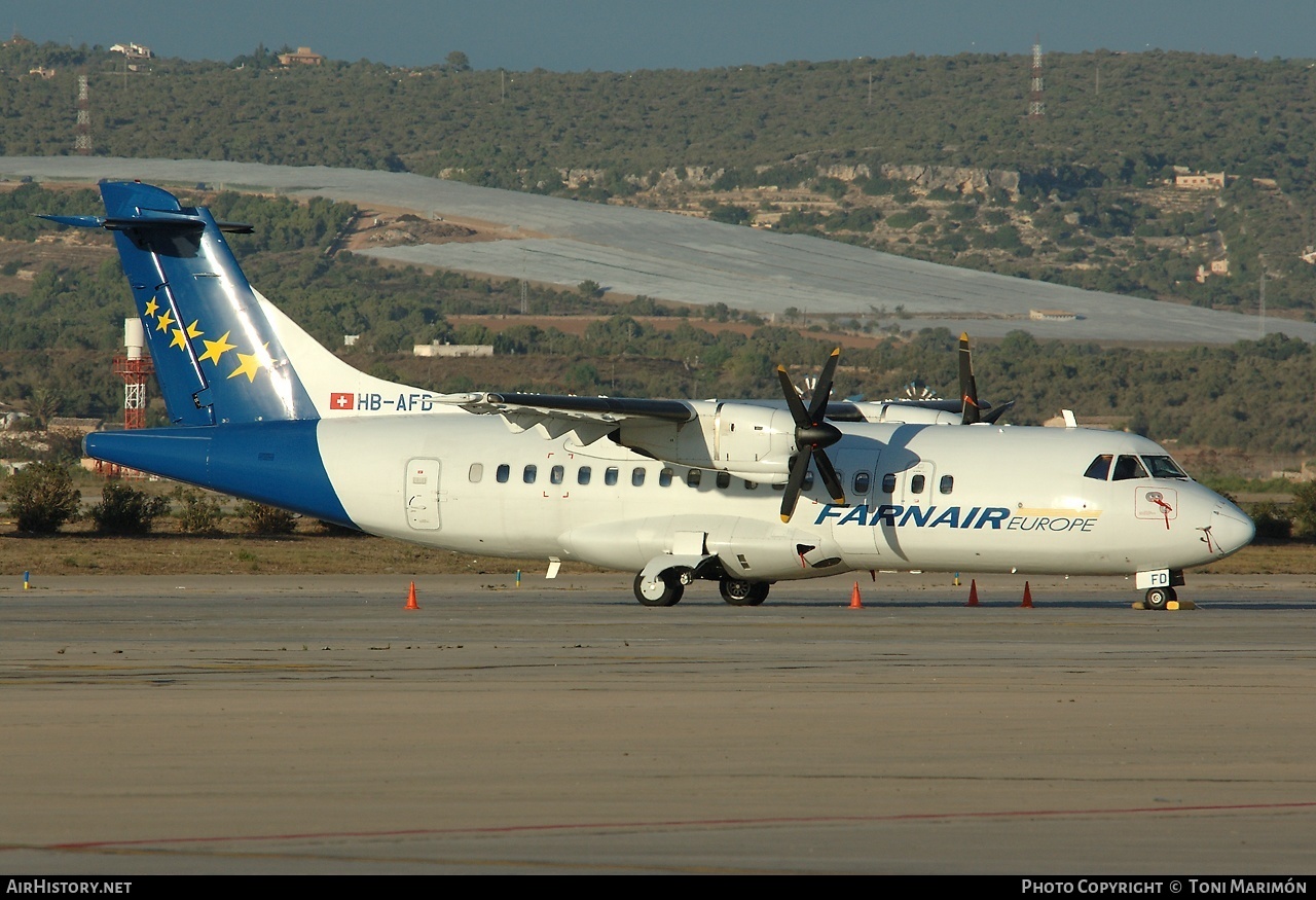 Aircraft Photo of HB-AFD | ATR ATR-42-320F | Farnair Europe | AirHistory.net #167714