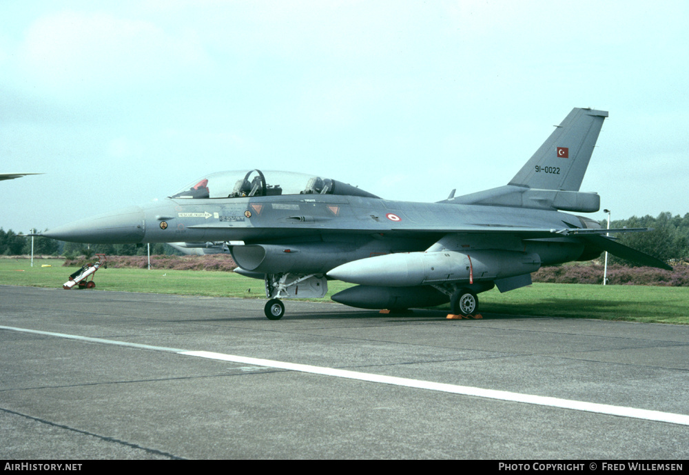 Aircraft Photo of 91-0022 | General Dynamics F-16DG Night Falcon | Turkey - Air Force | AirHistory.net #168317