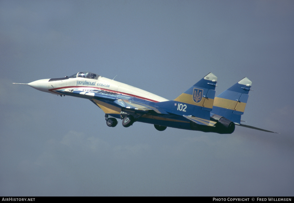 Aircraft Photo of 102 blue | Mikoyan-Gurevich MiG-29 (9-13) | Ukraine - Air Force | AirHistory.net #168590