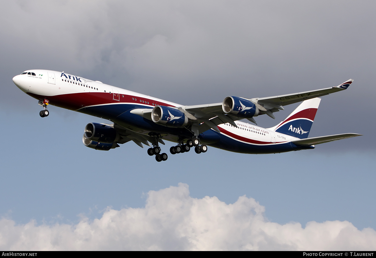 Aircraft Photo of CS-TFX | Airbus A340-542 | Arik Air | AirHistory.net #169104