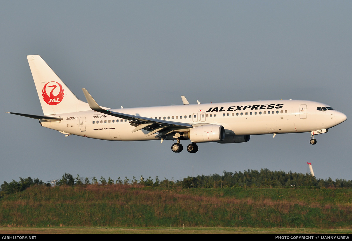 Aircraft Photo of JA307J | Boeing 737-846 | JAL Express - JAL | AirHistory.net #169279