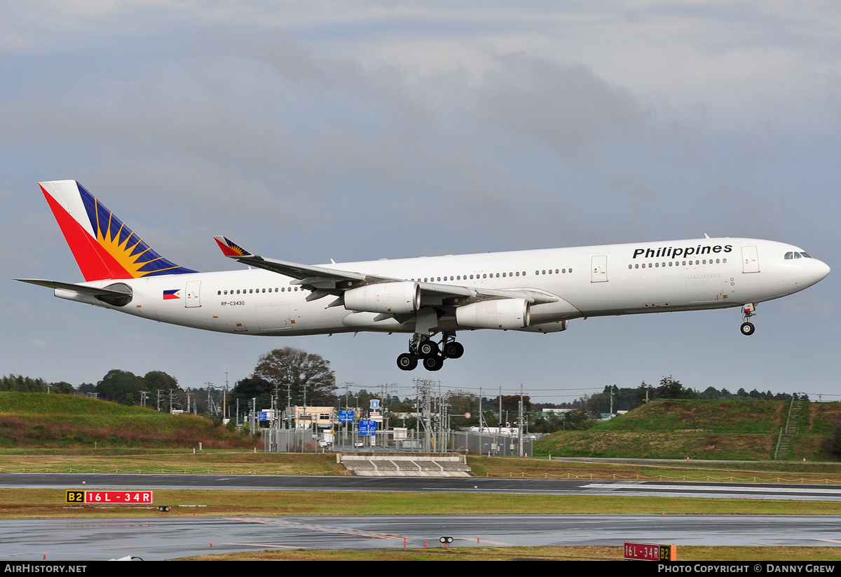 Aircraft Photo of RP-C3430 | Airbus A340-313X | Philippine Airlines | AirHistory.net #169302