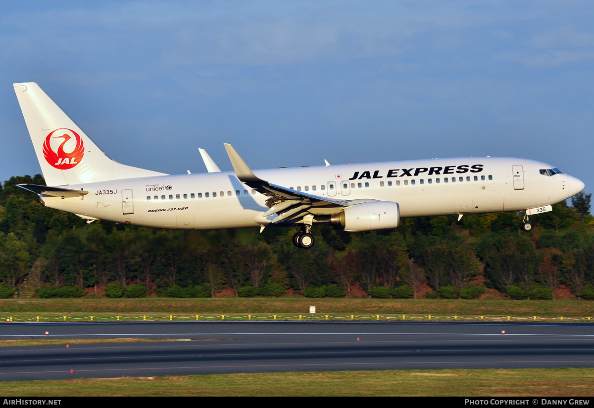 Aircraft Photo of JA335J | Boeing 737-846 | JAL Express - JAL | AirHistory.net #169313