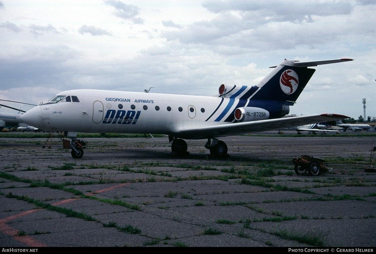 Aircraft Photo of 4L-87258 | Yakovlev Yak-40 | Orbi - Georgian Airways | AirHistory.net #170029