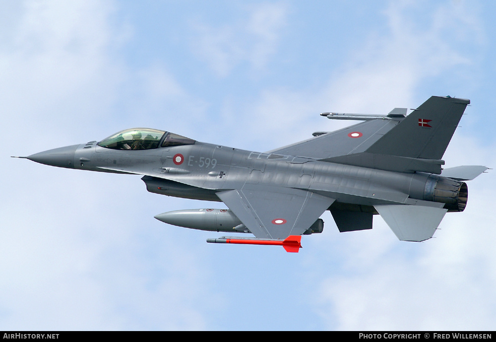 Aircraft Photo of E-599 | General Dynamics F-16AM Fighting Falcon | Denmark - Air Force | AirHistory.net #170054