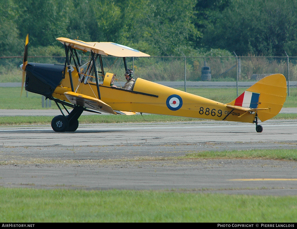 Aircraft Photo of CF-DHQ / 8869 | De Havilland D.H. 82C Tiger Moth | Canada - Air Force | AirHistory.net #170422