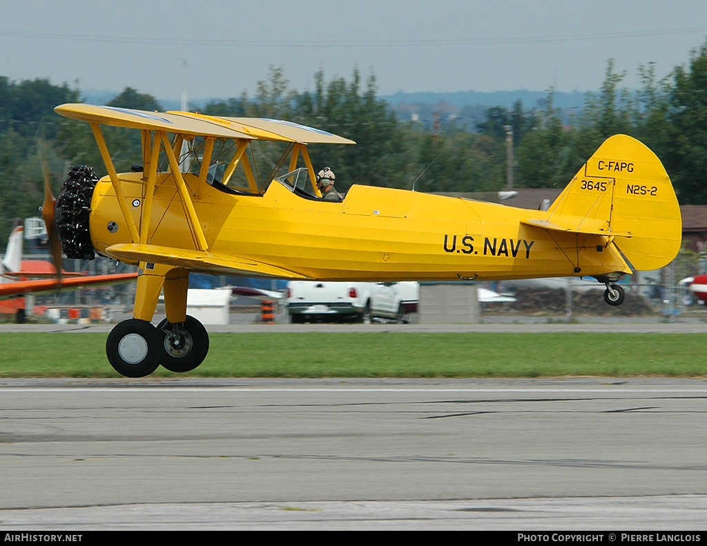 Aircraft Photo of C-FAPG / 3645 | Boeing A75N1 Kaydet | USA - Navy | AirHistory.net #170430