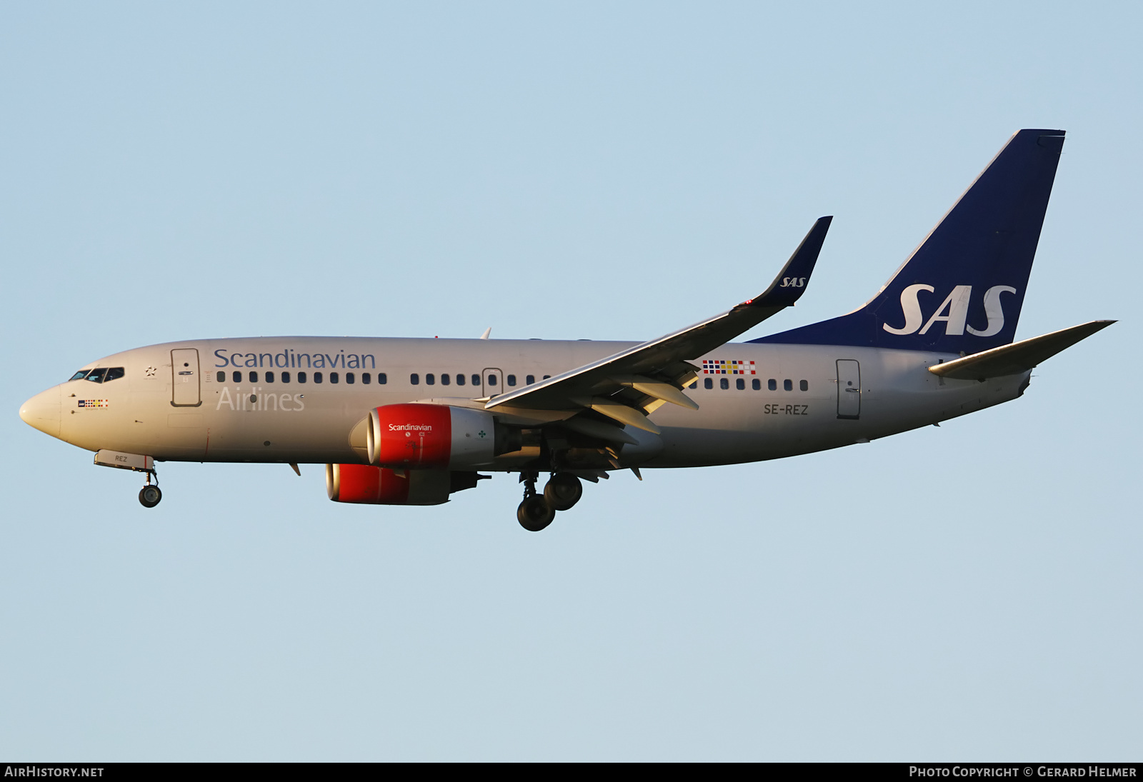 Aircraft Photo of SE-REZ | Boeing 737-76N | Scandinavian Airlines - SAS | AirHistory.net #170491