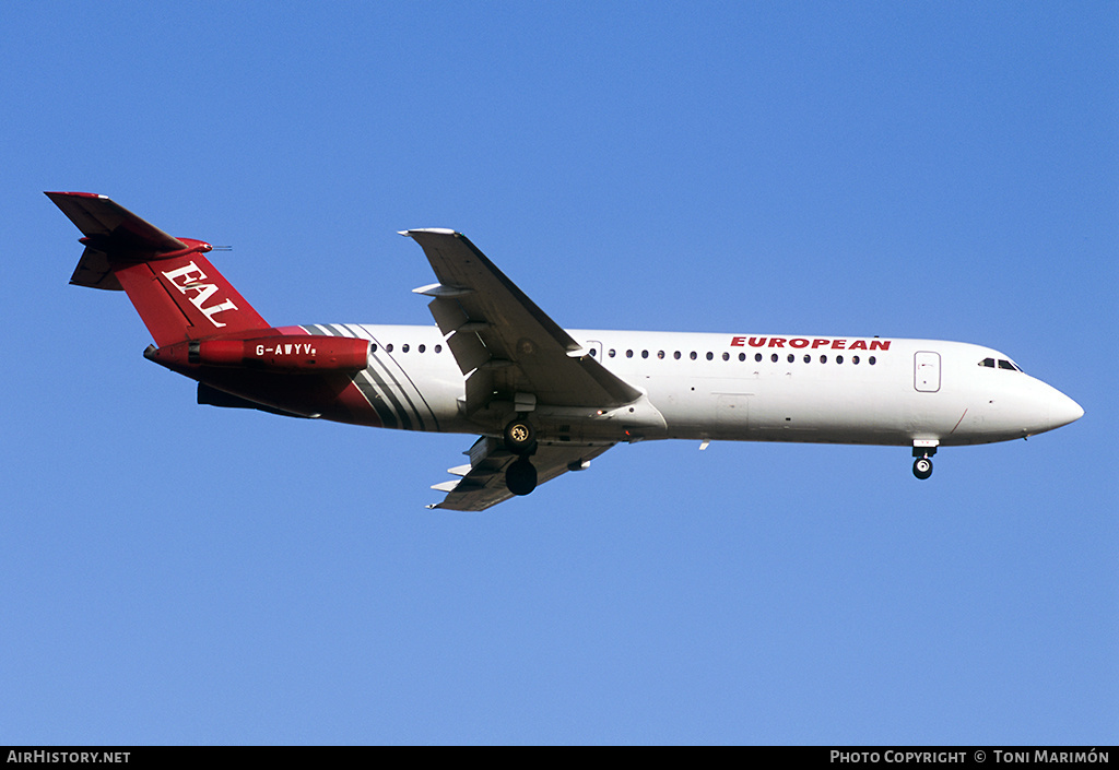 Aircraft Photo of G-AWYV | BAC 111-501EX One-Eleven | European Aircharter - EAL/EAC | AirHistory.net #170515