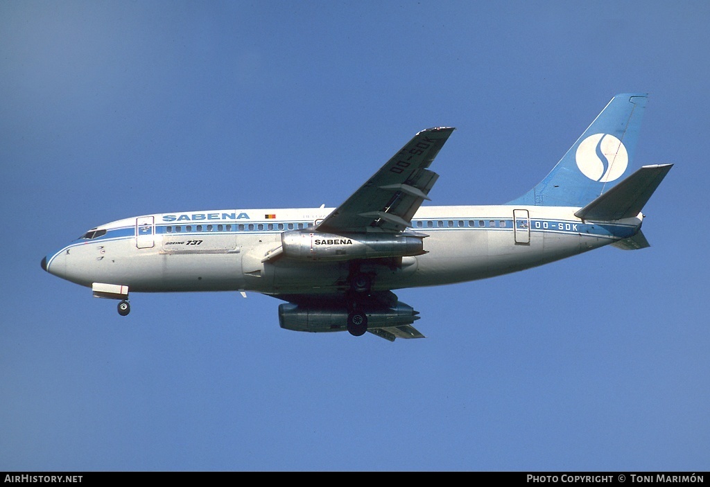 Aircraft Photo of OO-SDK | Boeing 737-229C/Adv | Sabena | AirHistory.net #170524