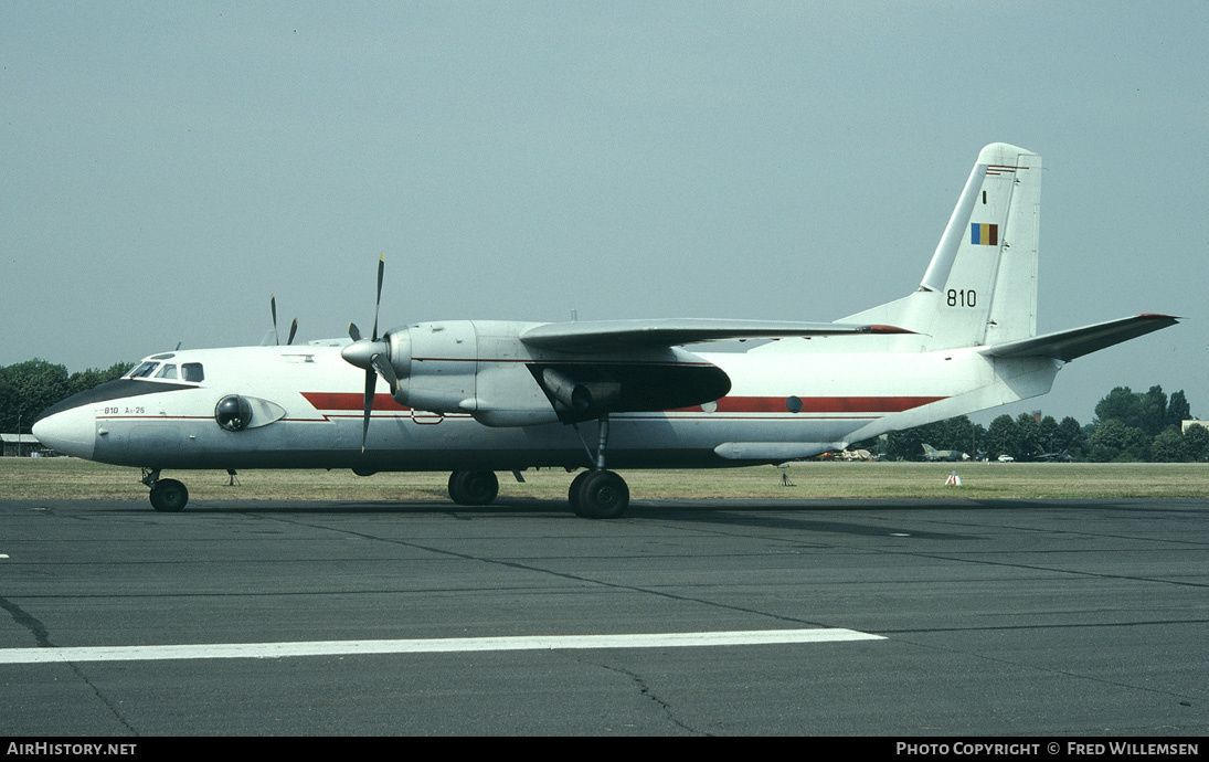 Aircraft Photo of 810 | Antonov An-26 | Romania - Air Force | AirHistory.net #170598