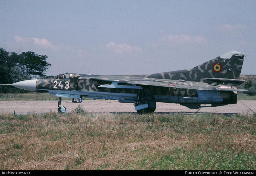 Aircraft Photo of 243 | Mikoyan-Gurevich MiG-23MF | Romania - Air Force | AirHistory.net #170602