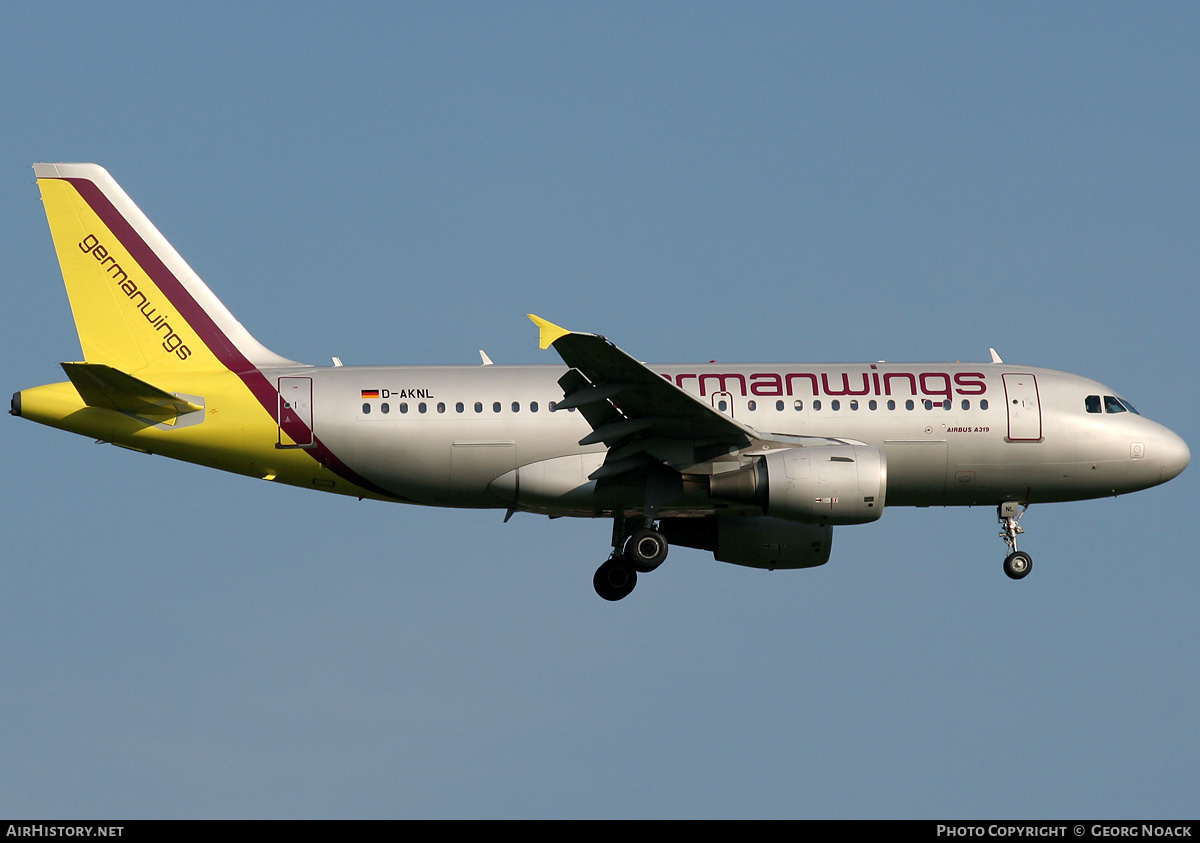 Aircraft Photo of D-AKNL | Airbus A319-112 | Germanwings | AirHistory.net #170745
