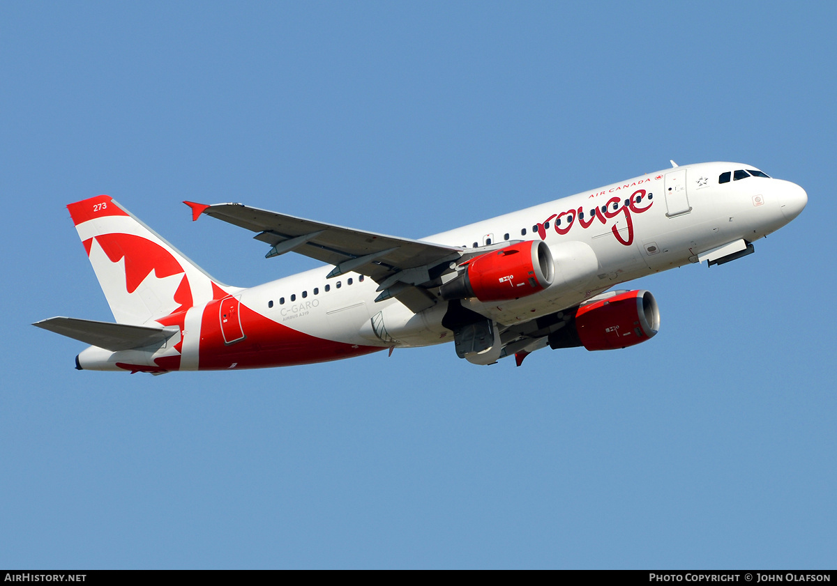Aircraft Photo of C-GARO | Airbus A319-114 | Air Canada Rouge | AirHistory.net #170937
