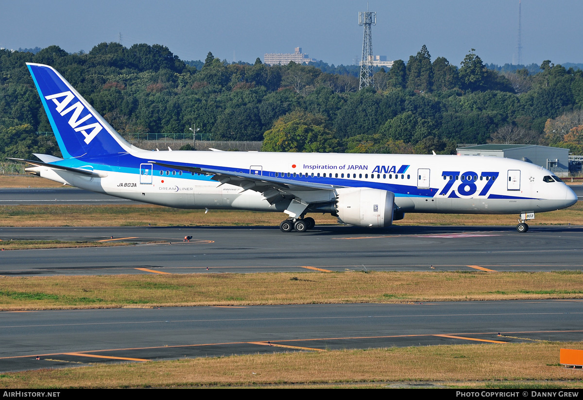 Aircraft Photo of JA803A | Boeing 787-8 Dreamliner | All Nippon Airways - ANA | AirHistory.net #171370