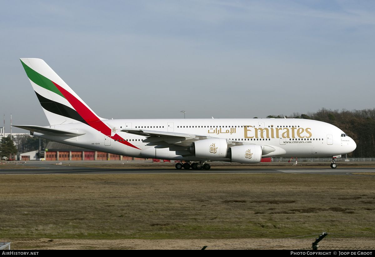 Aircraft Photo of A6-EUA | Airbus A380-861 | Emirates | AirHistory.net #171477