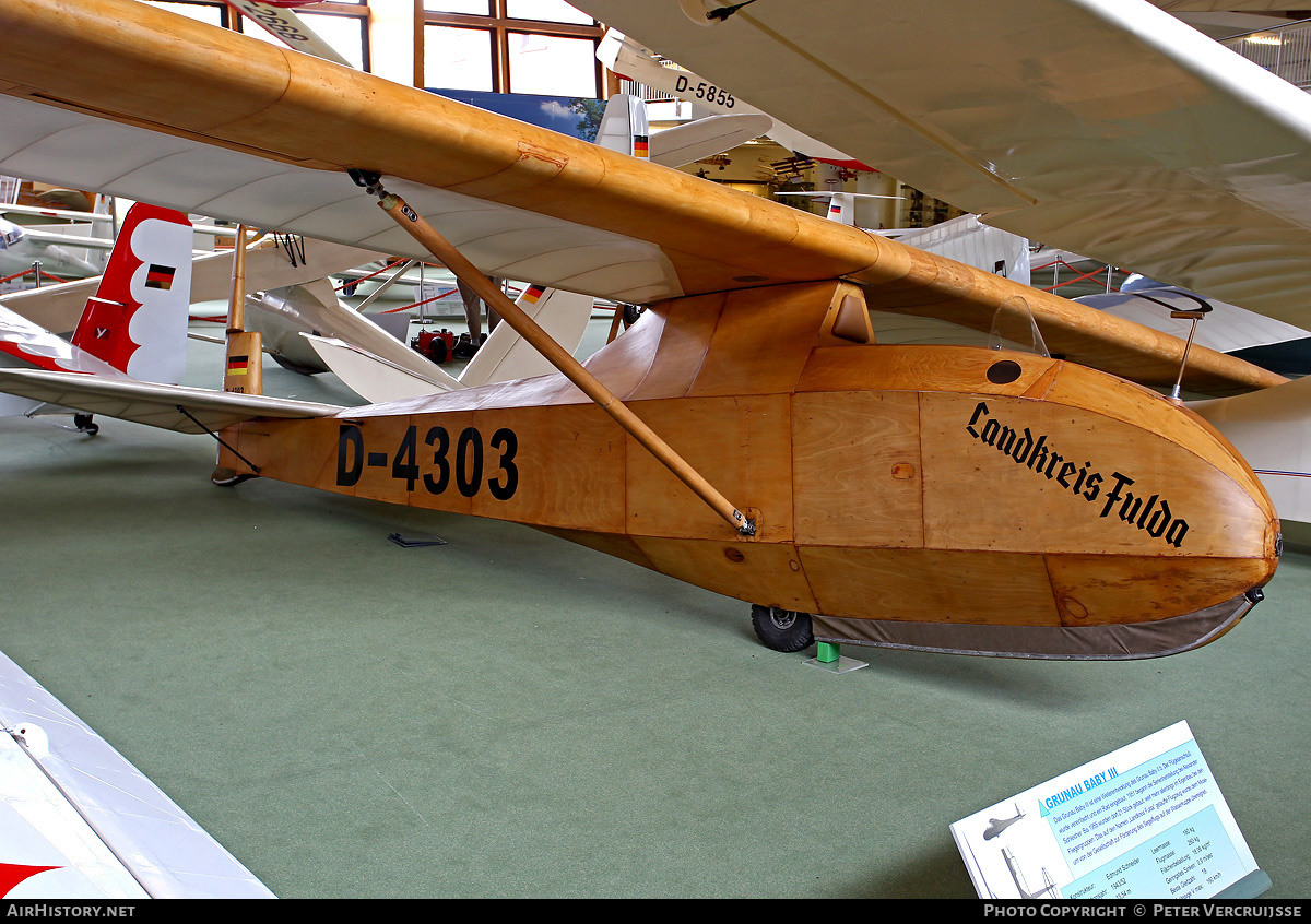 Aircraft Photo of D-4303 | Schneider Grunau Baby III | Rhönflug Wasserkuppe | AirHistory.net #171998