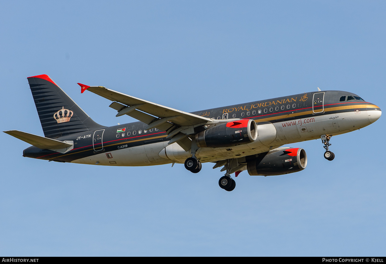 Aircraft Photo of JY-AYN | Airbus A319-132 | Royal Jordanian Airlines | AirHistory.net #172124