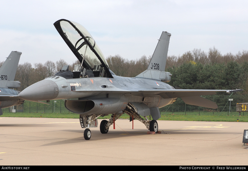 Aircraft Photo of J-208 | General Dynamics F-16BM Fighting Falcon | Netherlands - Air Force | AirHistory.net #172209