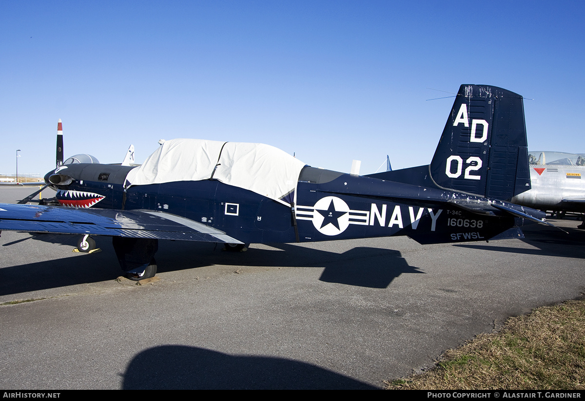 Aircraft Photo of 160638 | Beech T-34C Turbo Mentor | USA - Navy | AirHistory.net #172286