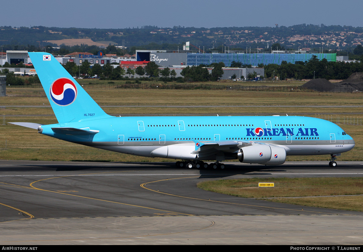 Aircraft Photo of HL7627 | Airbus A380-861 | Korean Air | AirHistory.net #172326