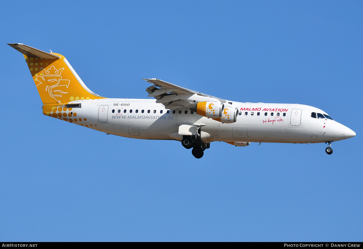 Aircraft Photo of SE-DSO | British Aerospace Avro 146-RJ100 | Malmö Aviation | AirHistory.net #172385