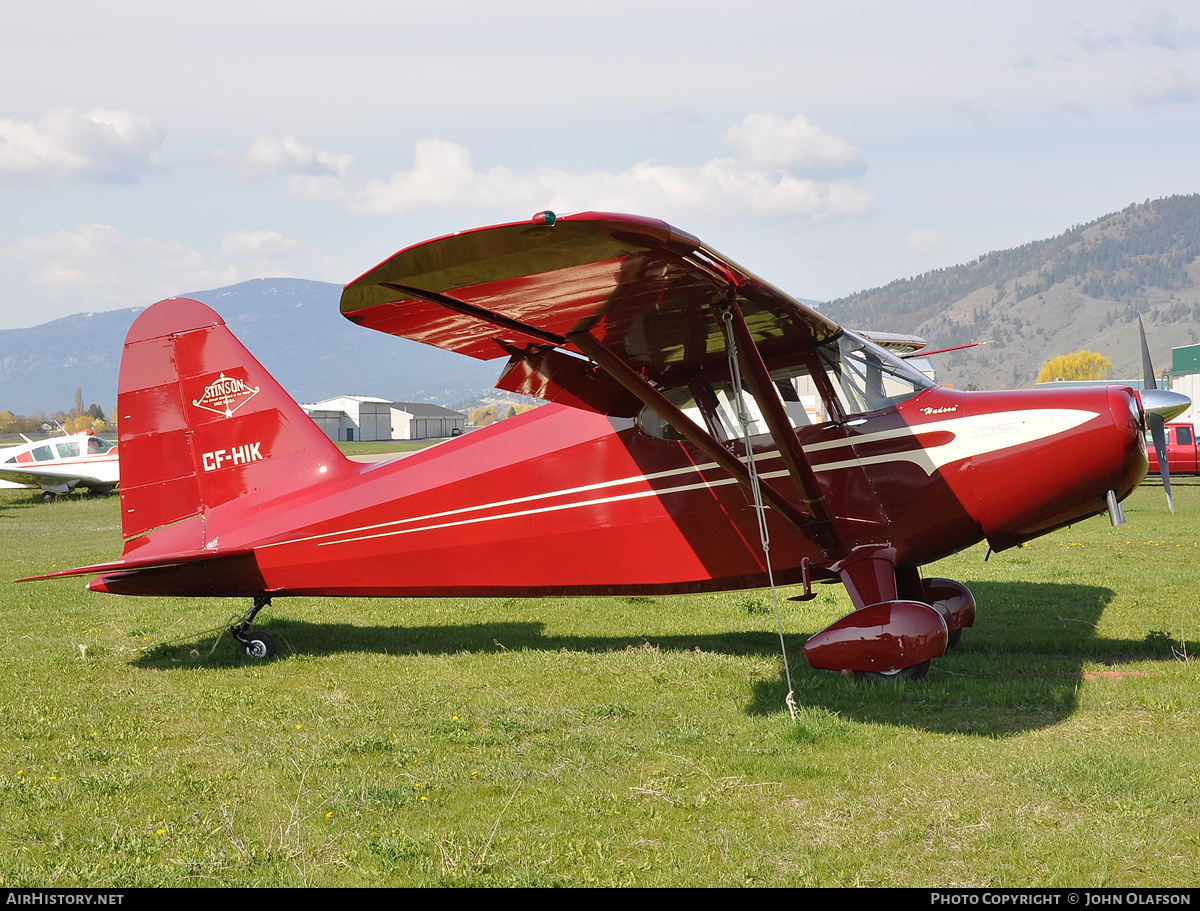 Aircraft Photo of CF-HIK | Stinson 10A Voyager | AirHistory.net #172482