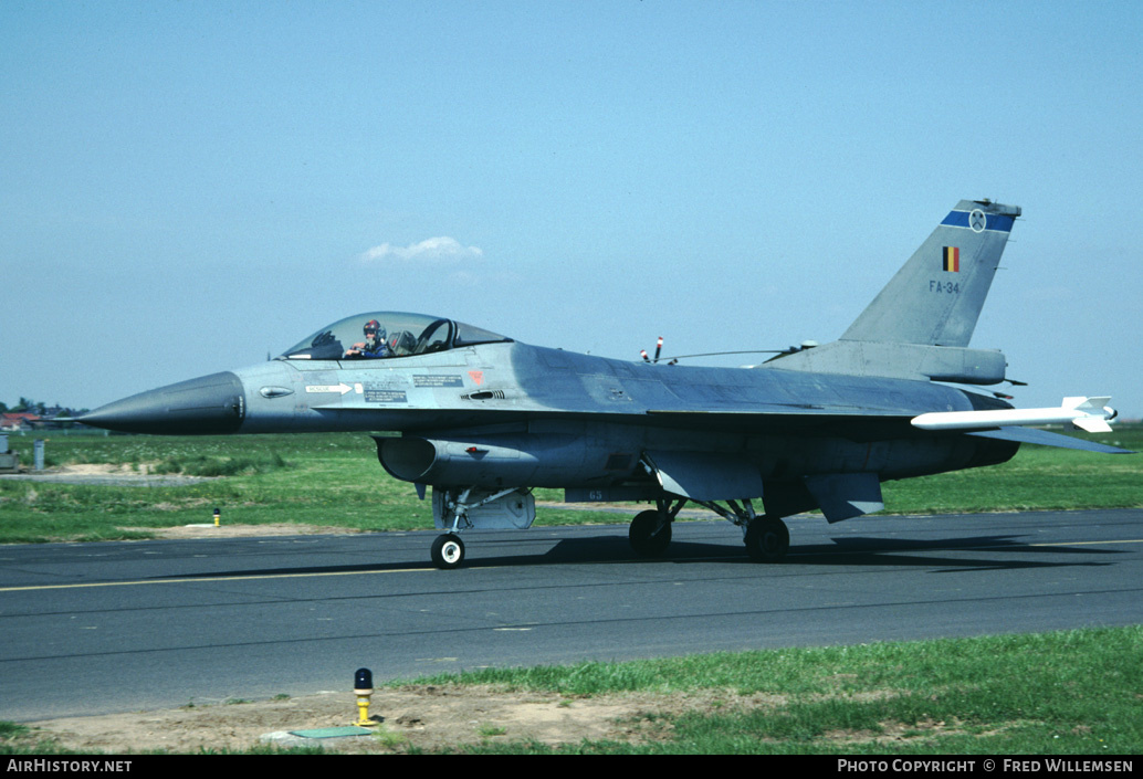Aircraft Photo of FA-34 | General Dynamics F-16A Fighting Falcon | Belgium - Air Force | AirHistory.net #172743