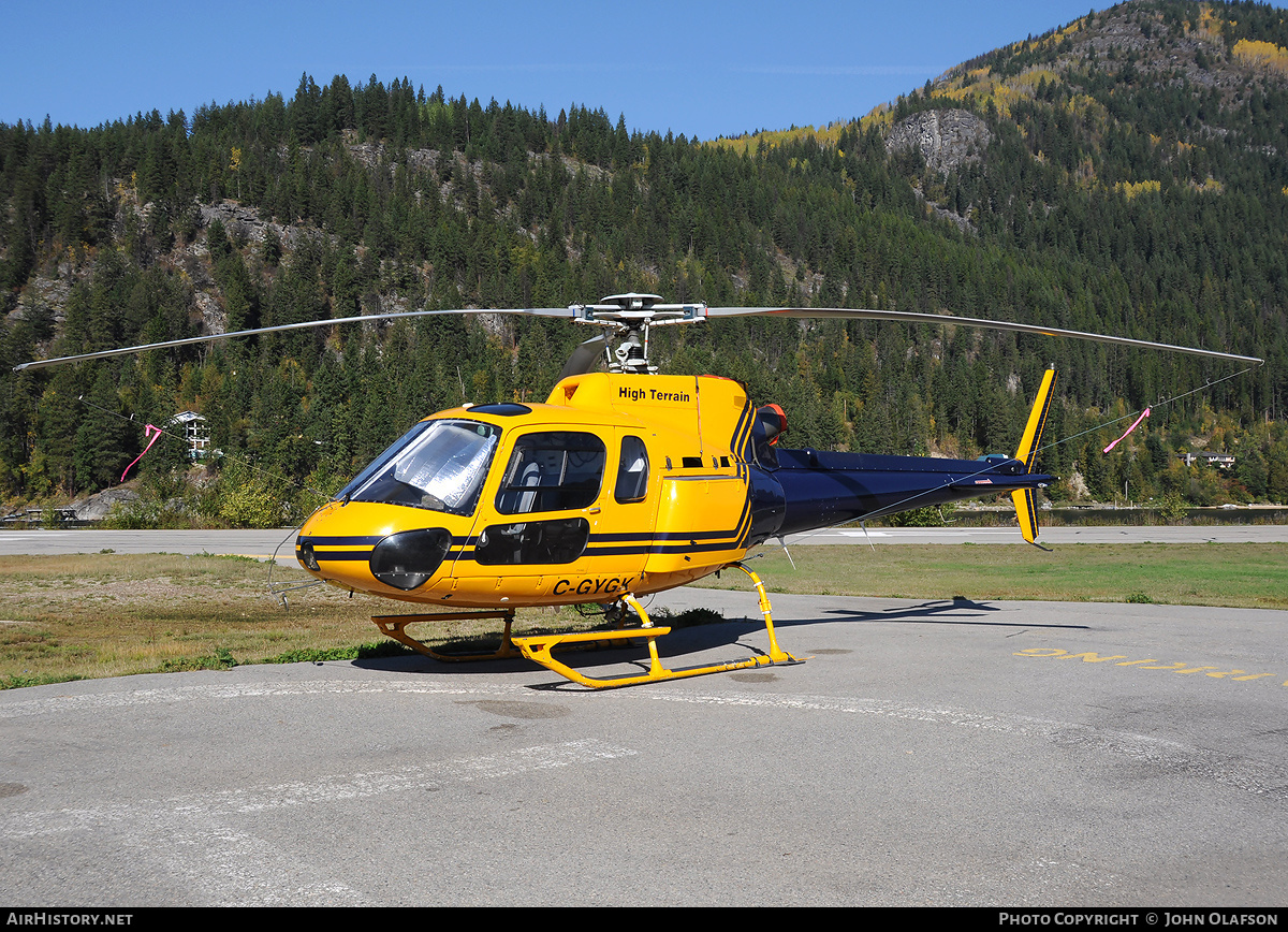 Aircraft Photo of C-GYGK | Aerospatiale AS-350BA Ecureuil | High Terrain Helicopters | AirHistory.net #172920