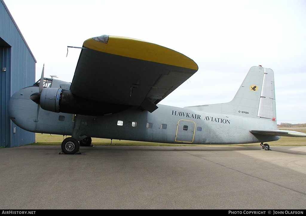 Aircraft Photo of C-GYQS | Bristol 170 Freighter Mk31M | Hawkair Aviation Services | AirHistory.net #172936