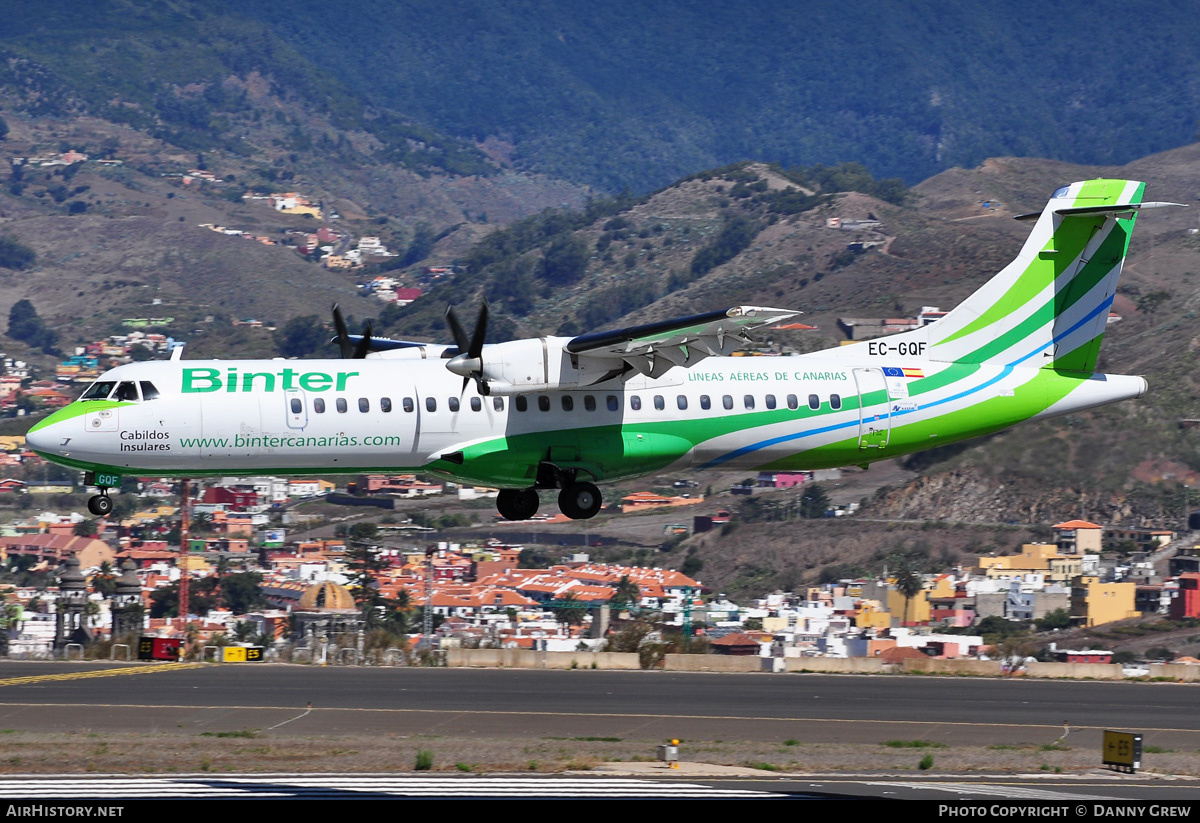 Aircraft Photo of EC-GQF | ATR ATR-72-202 | Binter Canarias | AirHistory.net #173053