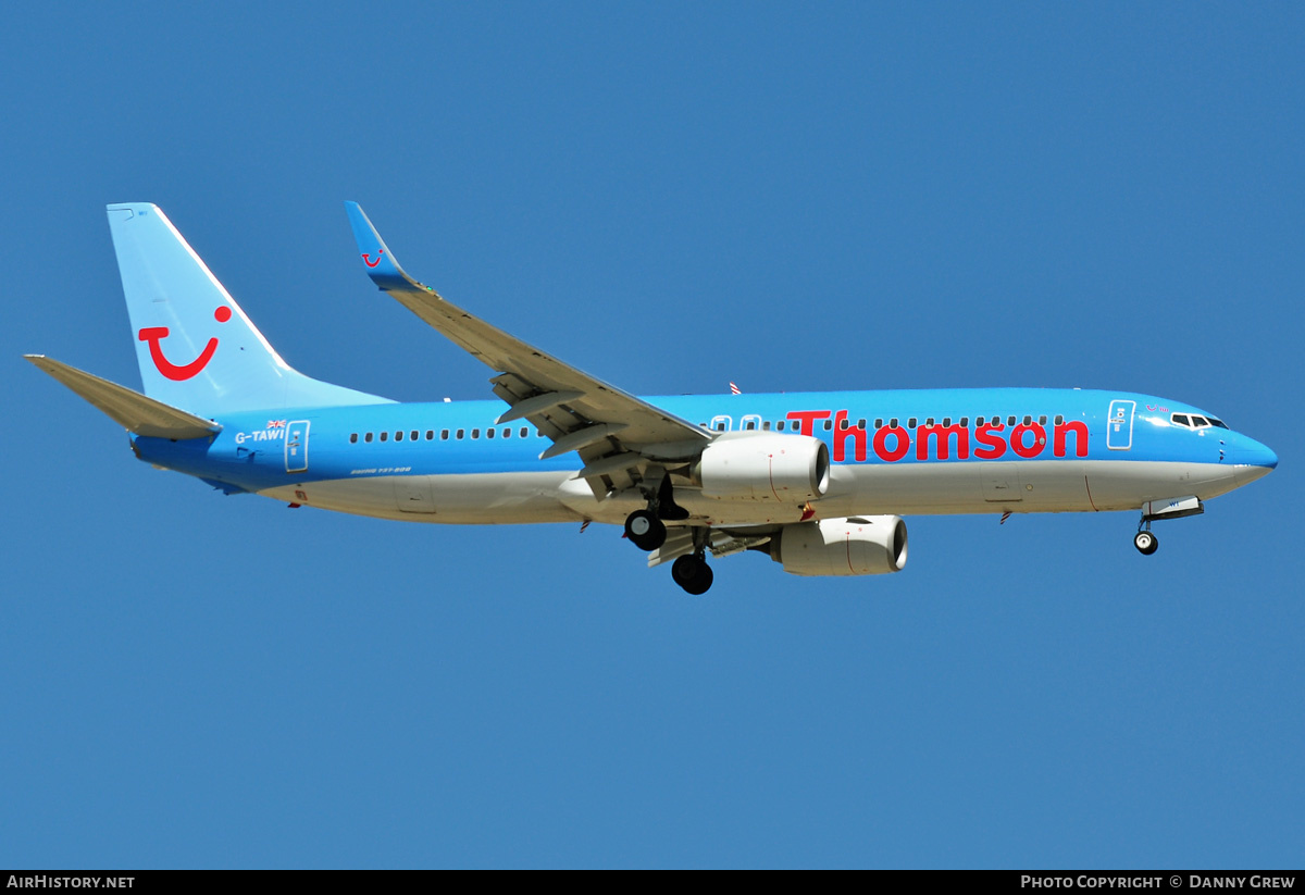 Aircraft Photo of G-TAWI | Boeing 737-8K5 | Thomson Airways | AirHistory.net #173514