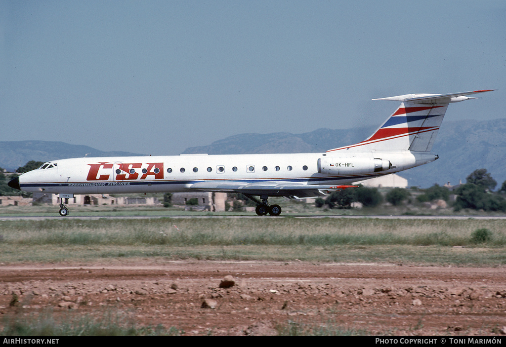 Aircraft Photo of OK-HFL | Tupolev Tu-134A | ČSA - Československé Aerolinie - Czechoslovak Airlines | AirHistory.net #173548