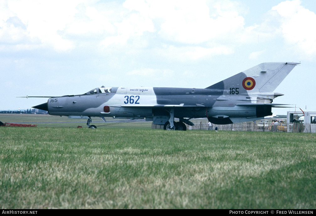 Aircraft Photo of 165 | Mikoyan-Gurevich MiG-21bis Lancer III | Romania - Air Force | AirHistory.net #173582