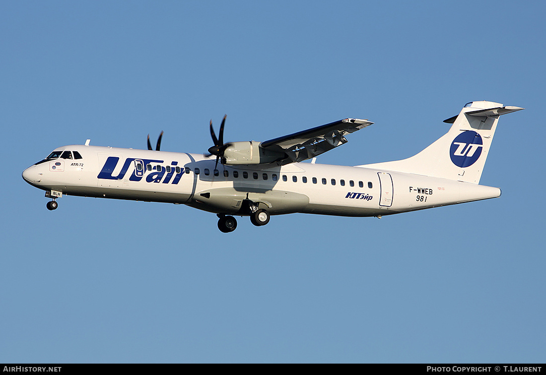 Aircraft Photo of F-WWEB | ATR ATR-72-500 (ATR-72-212A) | UTair | AirHistory.net #173735