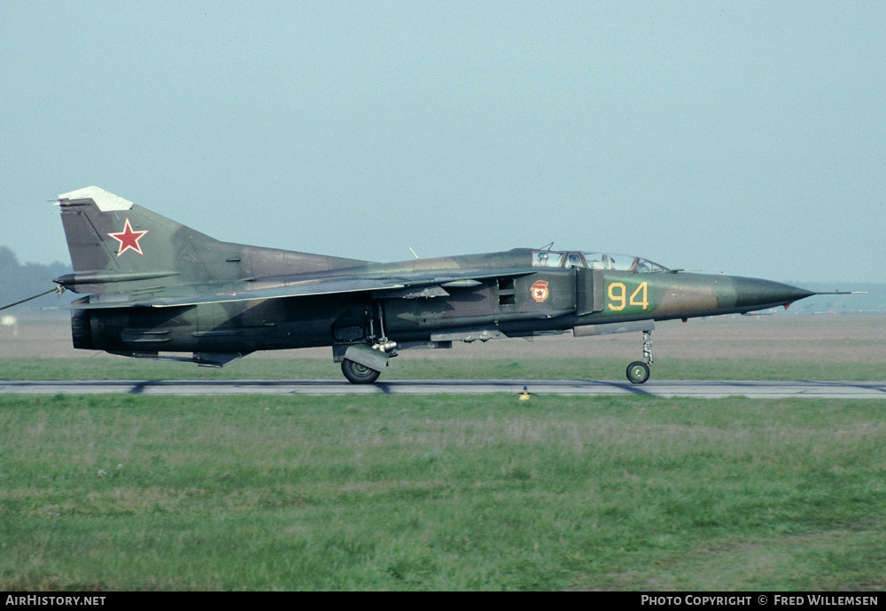 Aircraft Photo of 94 yellow | Mikoyan-Gurevich MiG-23UB | Russia - Air Force | AirHistory.net #173845