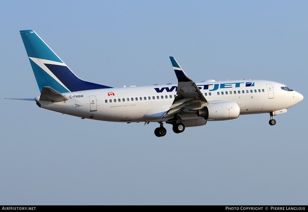 Aircraft Photo of C-FWBW | Boeing 737-7CT | WestJet | AirHistory.net #174042