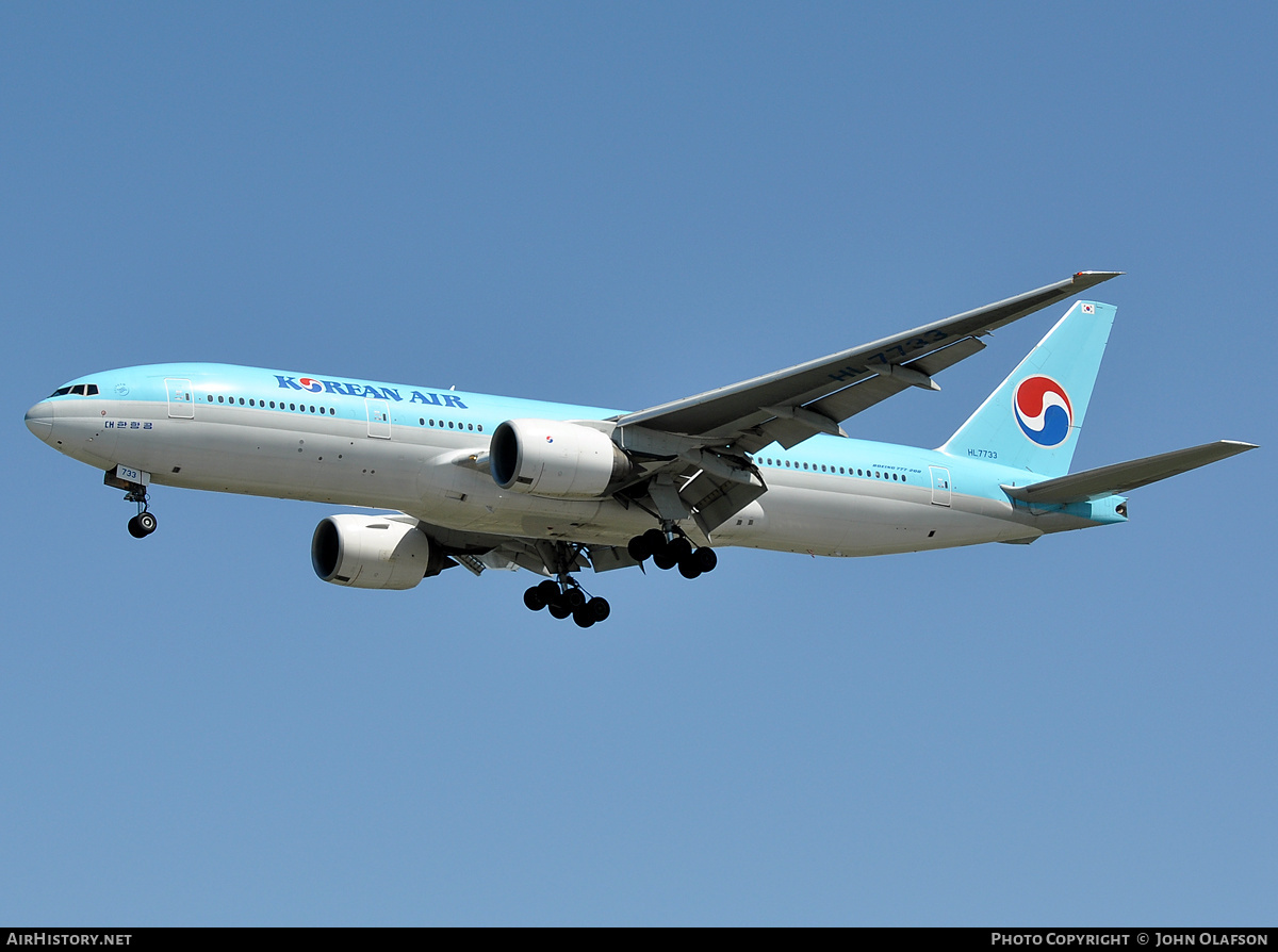 Aircraft Photo of HL7733 | Boeing 777-2B5/ER | Korean Air | AirHistory.net #174373