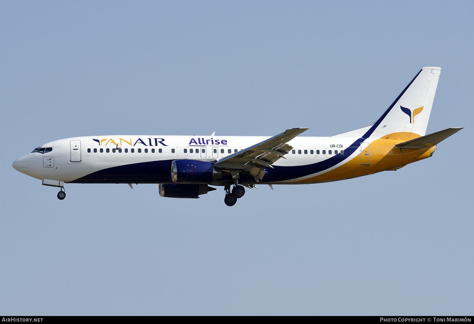Aircraft Photo of UR-COI | Boeing 737-4B7 | YanAir | AirHistory.net #174400