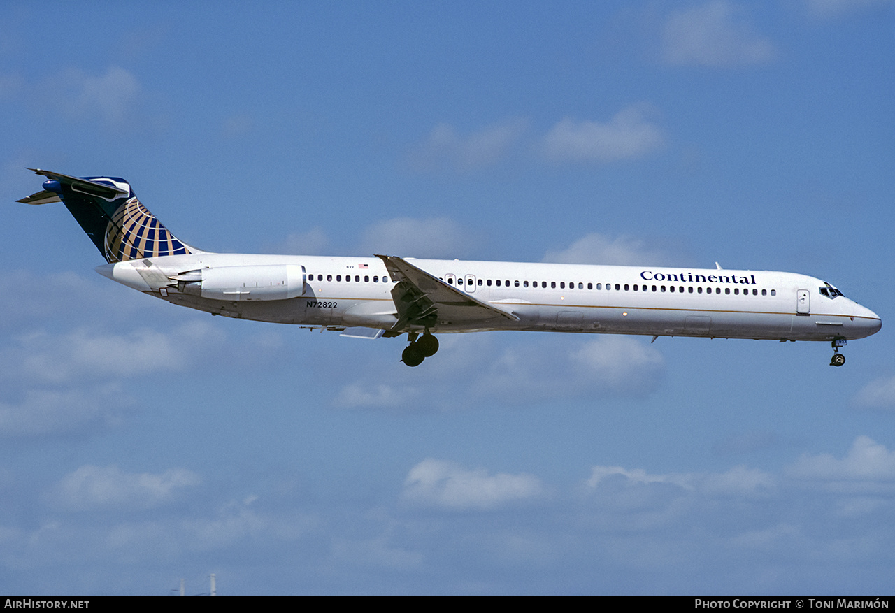 Aircraft Photo of N72822 | McDonnell Douglas MD-82 (DC-9-82) | Continental Airlines | AirHistory.net #174418