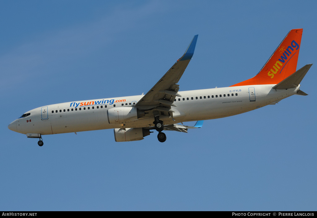 Aircraft Photo of C-FYLD | Boeing 737-8FH | Sunwing Airlines | AirHistory.net #174468