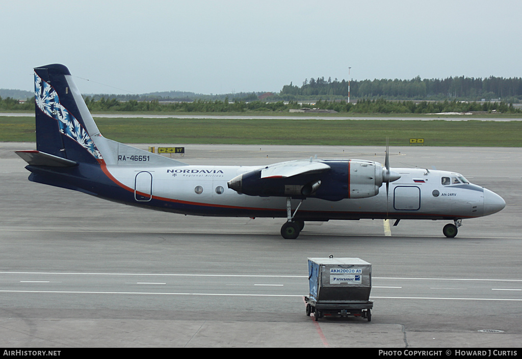 Aircraft Photo of RA-46651 | Antonov An-24RV | Nordavia - Regional Airlines | AirHistory.net #175117