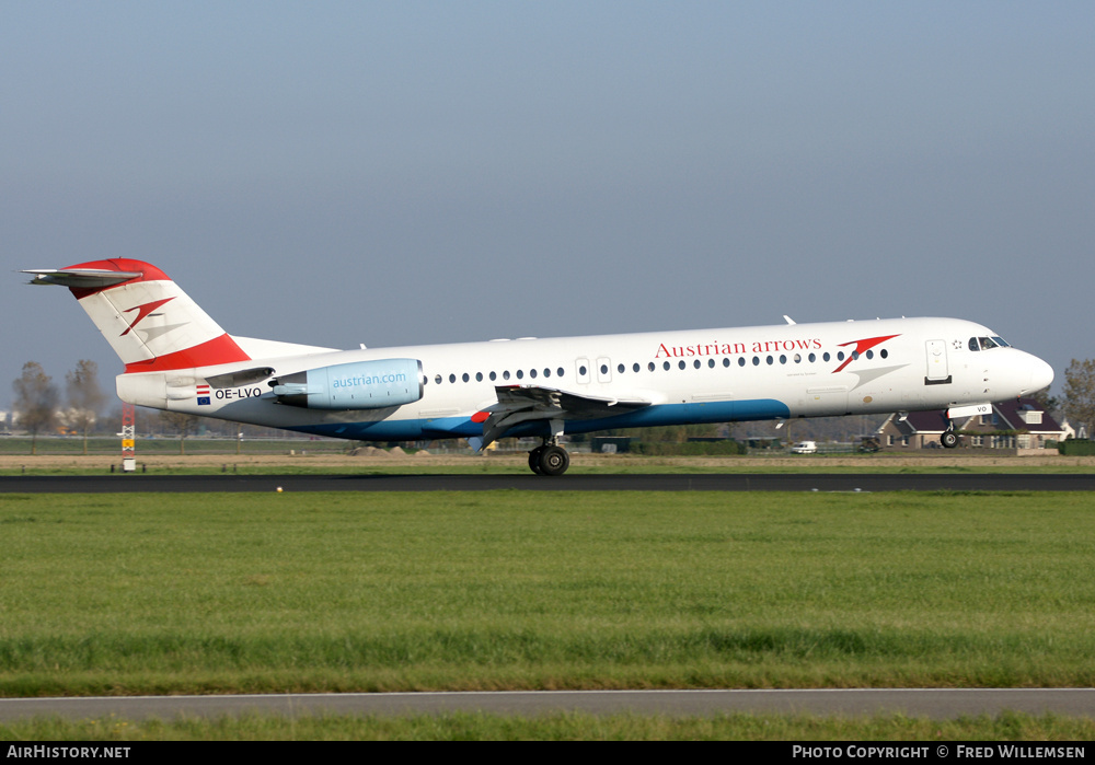 Aircraft Photo of OE-LVO | Fokker 100 (F28-0100) | Austrian Arrows | AirHistory.net #175350