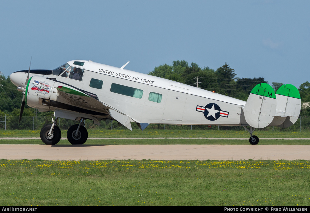 Aircraft Photo of N75Q | Beech C-45G Expeditor | USA - Air Force | AirHistory.net #175370
