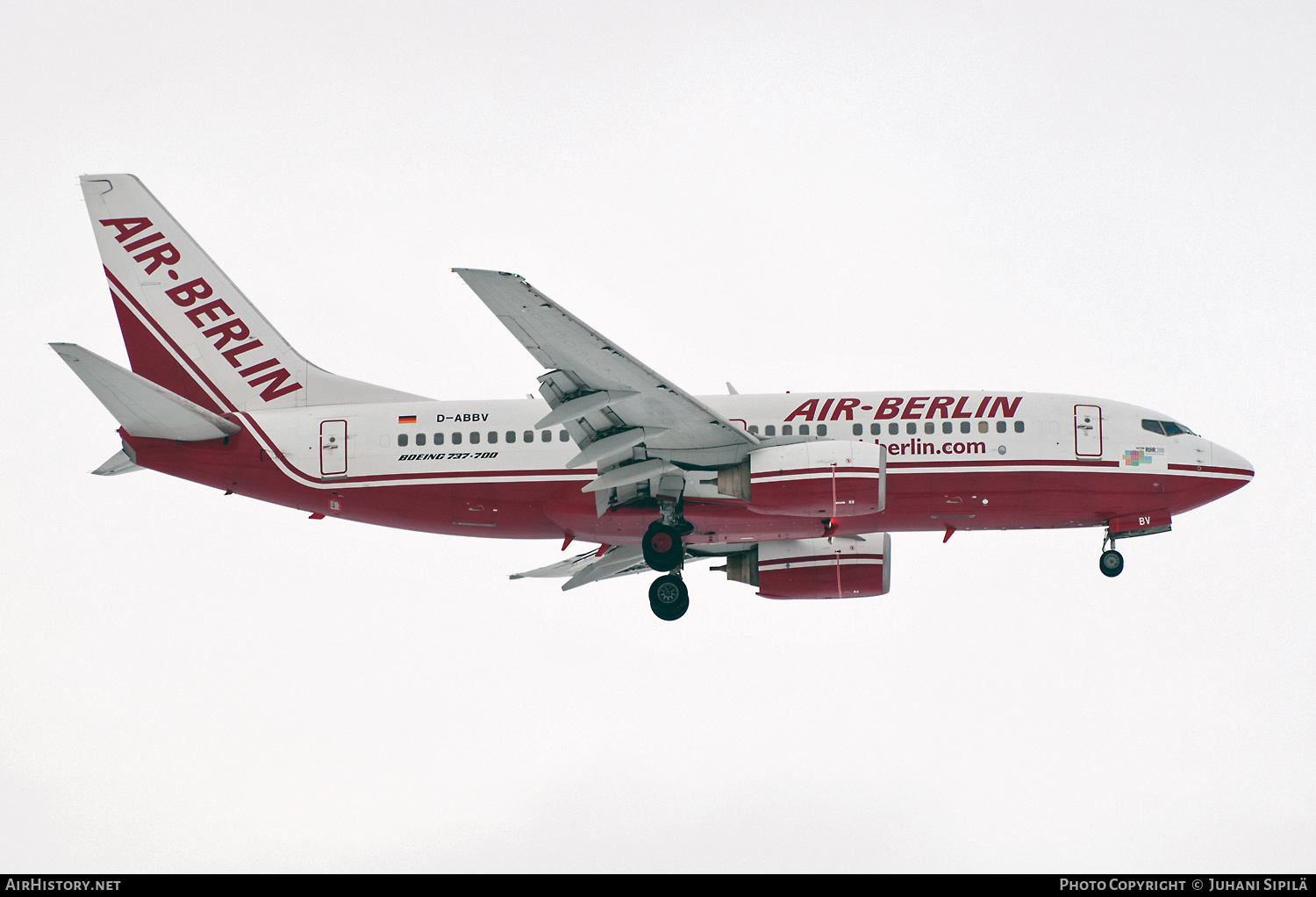 Aircraft Photo of D-ABBV | Boeing 737-7Q8 | Air Berlin | AirHistory.net #175649