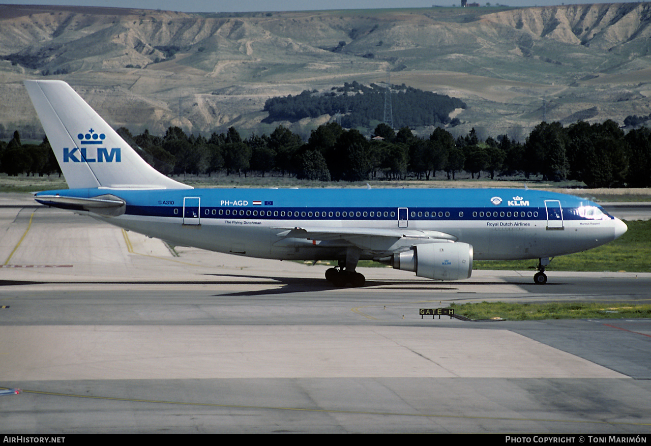 Aircraft Photo of PH-AGD | Airbus A310-203 | KLM - Royal Dutch Airlines | AirHistory.net #175671