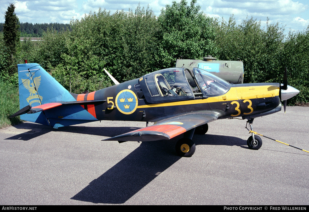 Aircraft Photo of 61033 | Scottish Aviation Sk61A Bulldog | Sweden - Air Force | AirHistory.net #175869