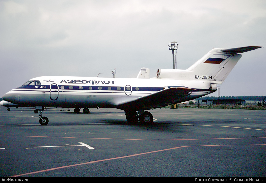 Aircraft Photo of RA-21504 | Yakovlev Yak-40K | Aeroflot | AirHistory.net #175904