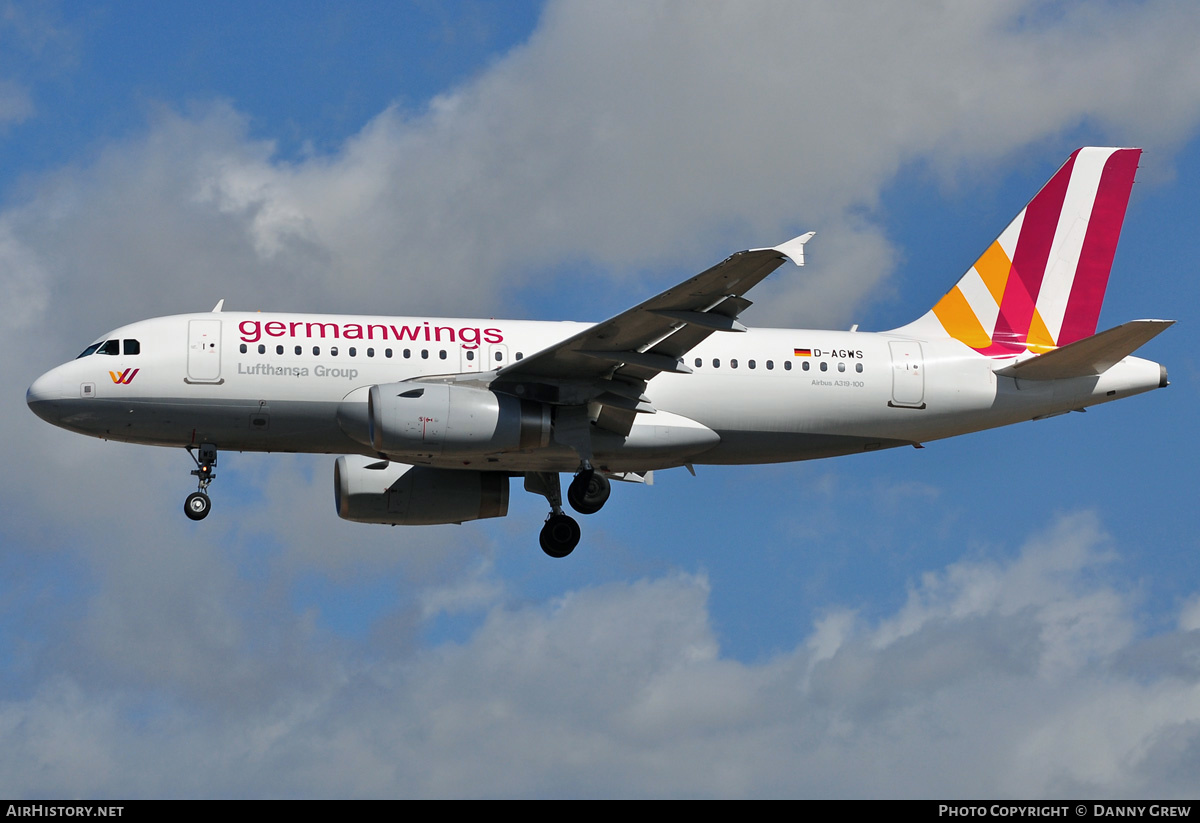 Aircraft Photo of D-AGWS | Airbus A319-132 | Germanwings | AirHistory.net #176084