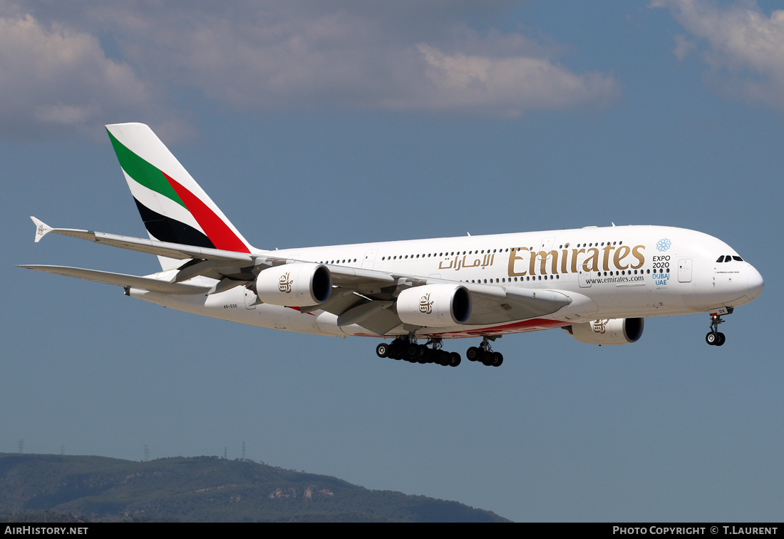 Aircraft Photo of A6-EDK | Airbus A380-861 | Emirates | AirHistory.net #176244
